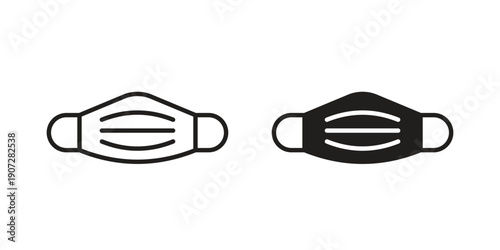 Mask face icon. Outline and flat icons collection. EPS10