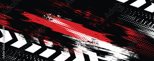 Exclusive red and black color combination sport racing car livery design, for universal medium eps10 vector ready to print.