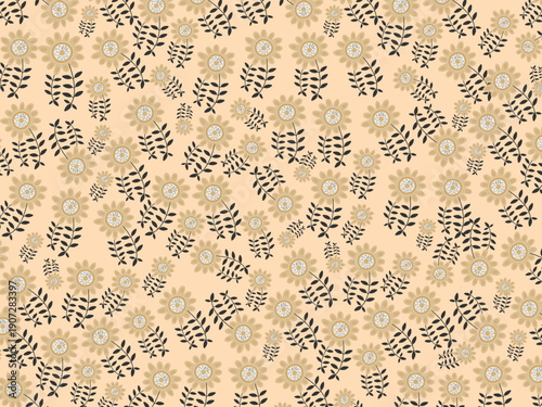 Seamless Vintage Flower background design in editable vector format EPS
