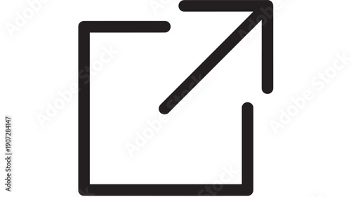 File icon with diagonal arrow and bold lines, indicating upload or transfer, simple vector graphic featuring file icon, arrow icon, upload symbol with transfer symbol and simple graphic elements for