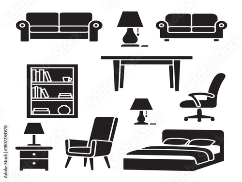 Home furniture silhouette with a cozy and functional design