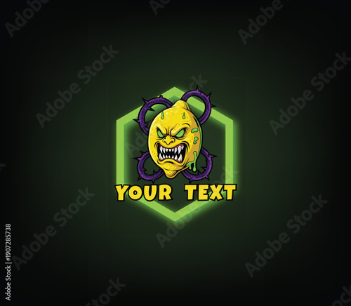 This esports-style logo looks very aggressive and stylish! Lemon monster with spikes
