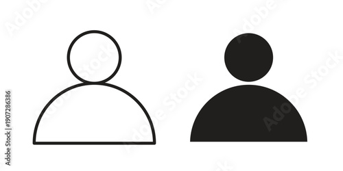 Person icon. Outline and flat icons collection. EPS10