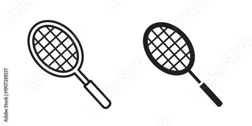 Racquet icon. Outline and flat icons collection. EPS10