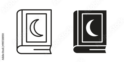 Quran book icon. Outline and flat icons collection. EPS10