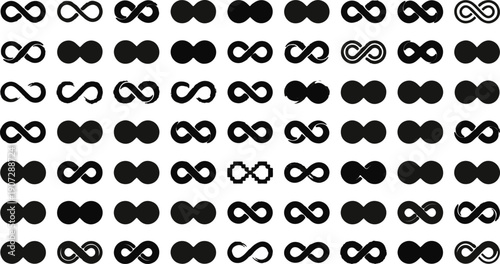 Collection of numerous infinity symbols arranged in a grid pattern.