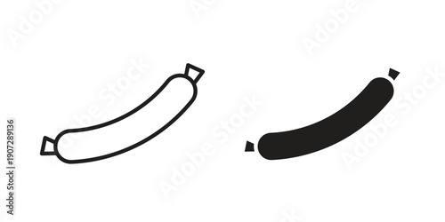 Sausage icon. Outline and flat icons collection. EPS10
