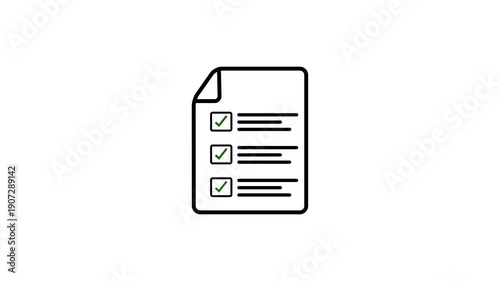 Task completion animation on white background. Animated checklist with representing budgeting, tasks completed or investment planning. Transparent Background.