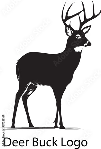 Elk silhouette vector flat illustration design.