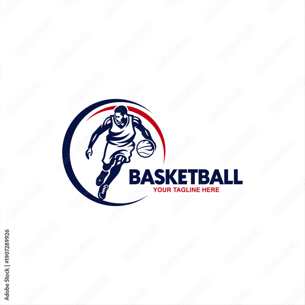 Fototapeta premium Dynamic Volleyball Player Sports Team Logo