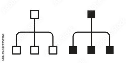 Sitemap icon. Outline and flat icons collection. EPS10