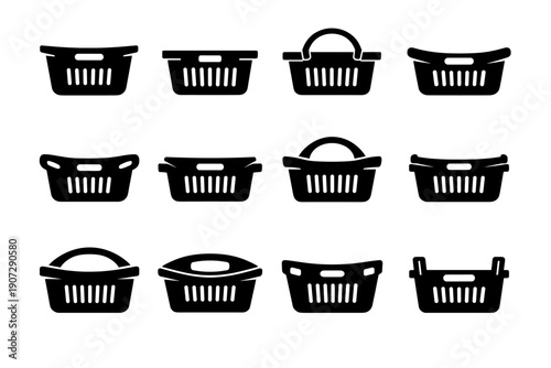 Sturdy simple structure design side icon reinforced integrated image grips vector molded