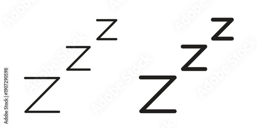 Snooze icon. Outline and flat icons collection. EPS10