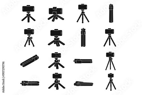 Icon image compactness slim compact pocket structure tool tripod generation design simple