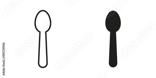 Spoon icon. Outline and flat icons collection. EPS10