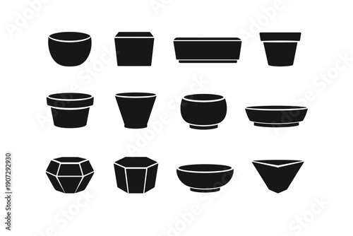 Vector image rim simple balanced shape pot square geometry icon base generation