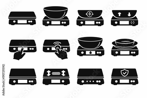 Weighing area concept vector simple generation image control detail icon reset layout