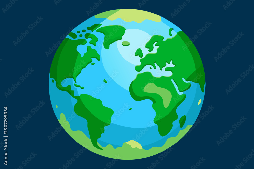 Fototapeta premium Illustration of the earth from space with continents and oceans