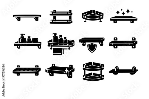 Design mount image shelf everyday icon generation durable storage durability wall vector