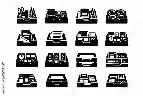 Image supply support organizer icon pen productivity holder simple drawer generation storage