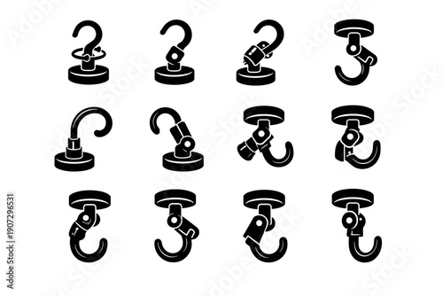 Organizer articulated form icon magnetic vector icons joint rotation hooks pivoting swivel