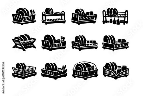 Rack lasting concept icon durable solid construction item dish tool vector