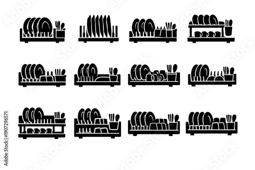 Image divided simple icon organization drying generation kitchen holder layout functional slots