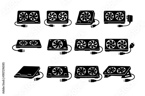 Image cooling cable functional usb symbol unit modern vector icon utility generation