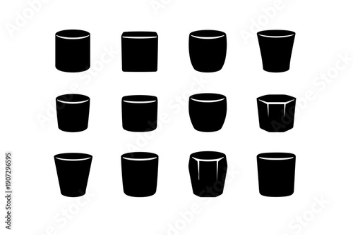 Rinse simple image cup oval vector generation square geometry round icon outlines