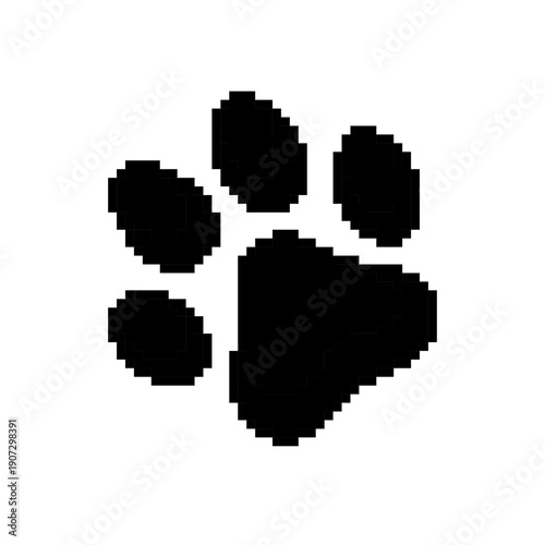 Pixel Animal Paw Icon. Paw Print Pixel Art. Footprint Animal Pixel Art. Claws Pixel Art.