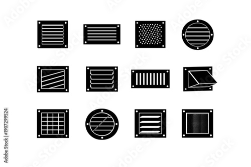 Wall design icon modern vent vector image air element simple hardware generation