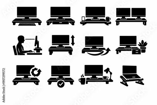 Image work icon generation workspace practical flow aid routine efficiency vector marker