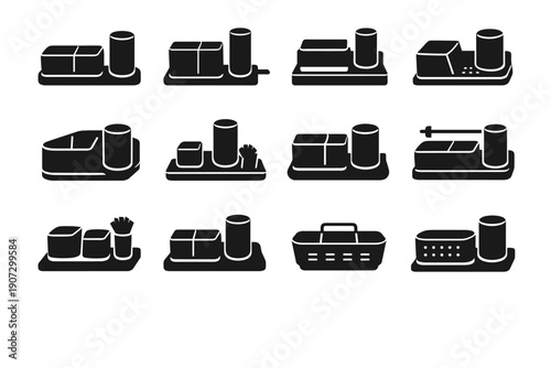 Generation design balanced kitchen symbol icon organizer simple flat sink vector image