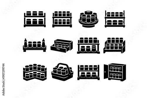 Seasoning rack icons daily robust vector marker concept kitchen icon spice sturdy