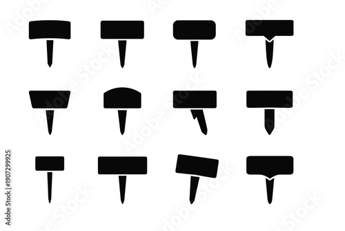 Generation icon silhouette system simple rectangular image plant tool vector garden erasable