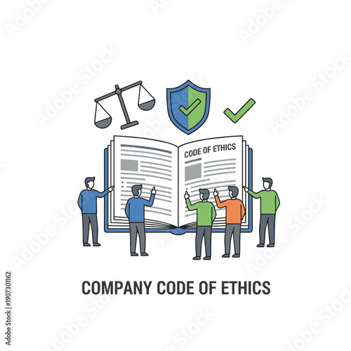 Company code of ethics and corporate compliance principles concept