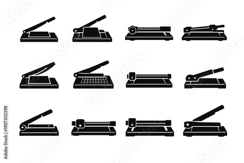 Generation vector shape cutter stationery office tool icon simple image clean flat