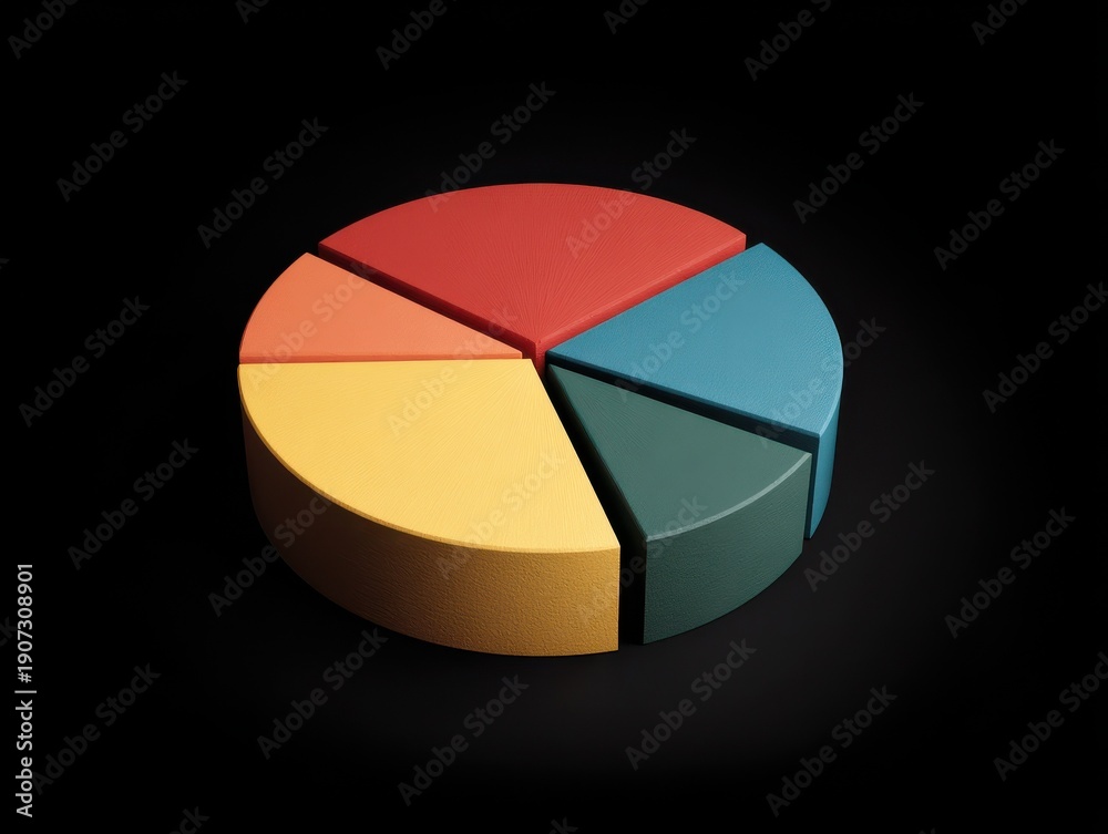 Fototapeta premium pie chart isolated on a transparent background ar 43