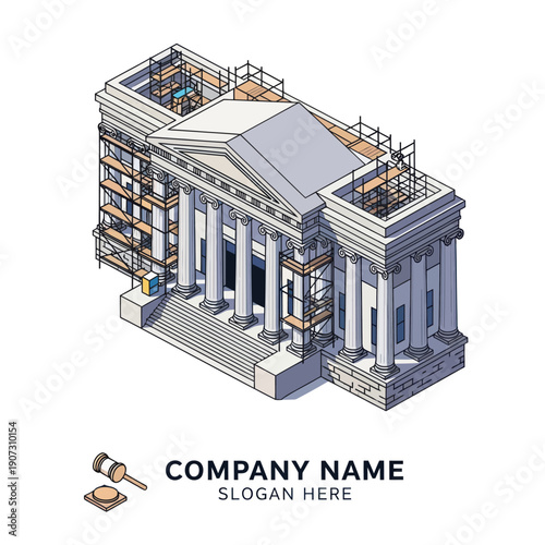 3D Rendering of Courthouse Under Construction.