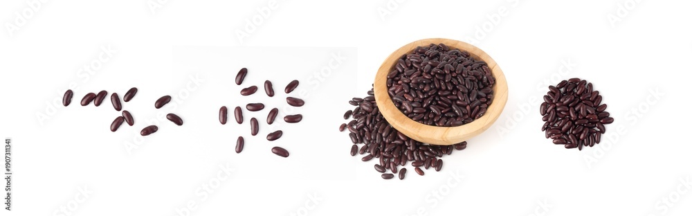 Fototapeta premium Red kidney beans isolated. Dry legume grains, protein seeds, tasty pea vegetable for salad