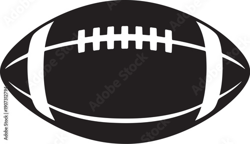 American Football Silhouette Vector Illustration Isolated on White