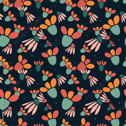 A beautiful floral pattern with leaves and flower buds. For wrapping paper or notebook covers.