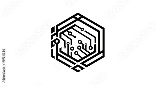 3d render of a cube symbol made of many spheres and cubes forming a complex maze puzzle pattern as a business concept for finding a success path solution