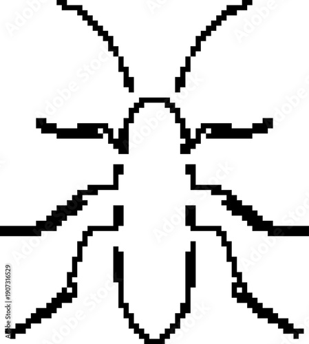 Cockroach 8-bit pixel icon. Vector illustration.