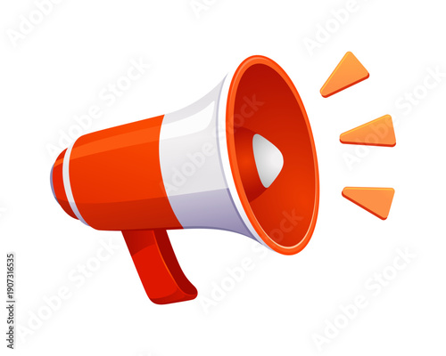 Megaphone with sound waves illustration