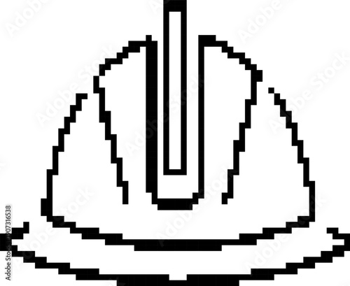 Construction helmet 8-bit pixel icon. Vector illustration.