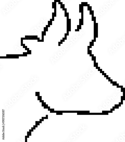 Cow 8-bit pixel icon. Vector illustration.