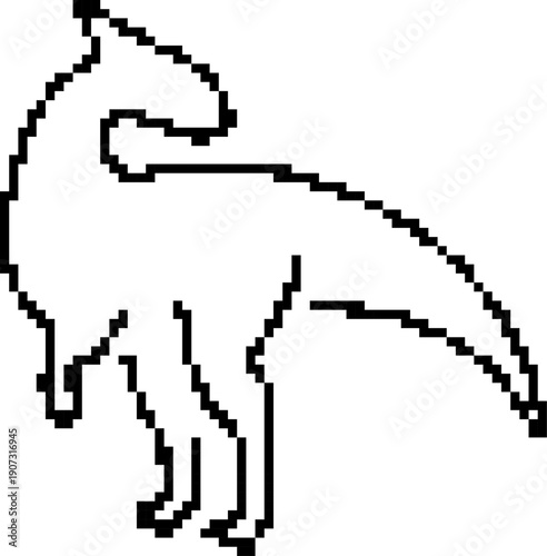 Dinosaur 8-bit pixel icon. Vector illustration.