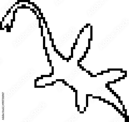 Dinosaur 8-bit pixel icon. Vector illustration.