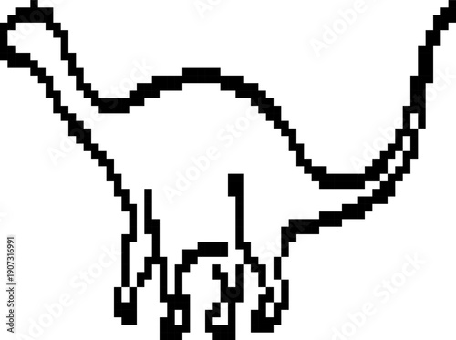 Dinosaur 8-bit pixel icon. Vector illustration.